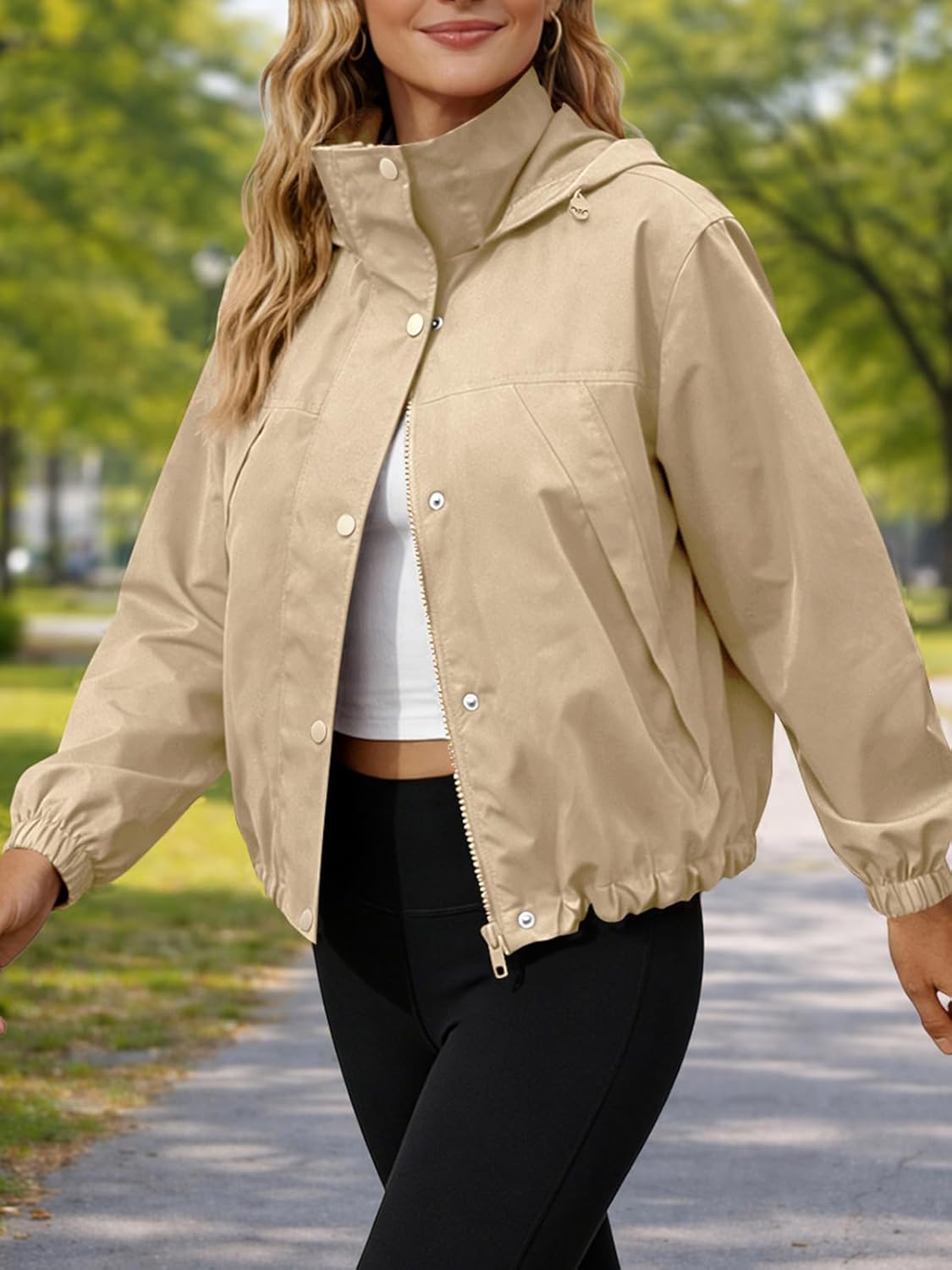 Women's Jacket Windbreaker Hooded Athletic Sun Protection Outerwear Hiking Jackets Spring Coats
