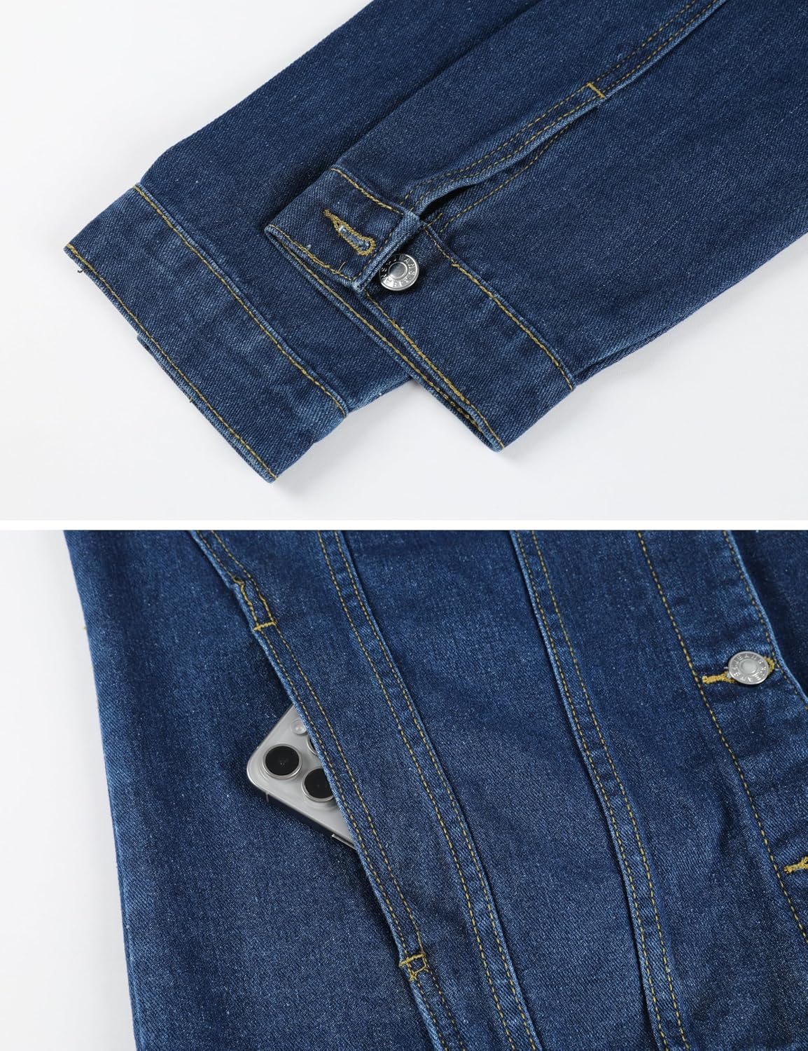 Women's Mid Long Jacket Jean Biker Coat