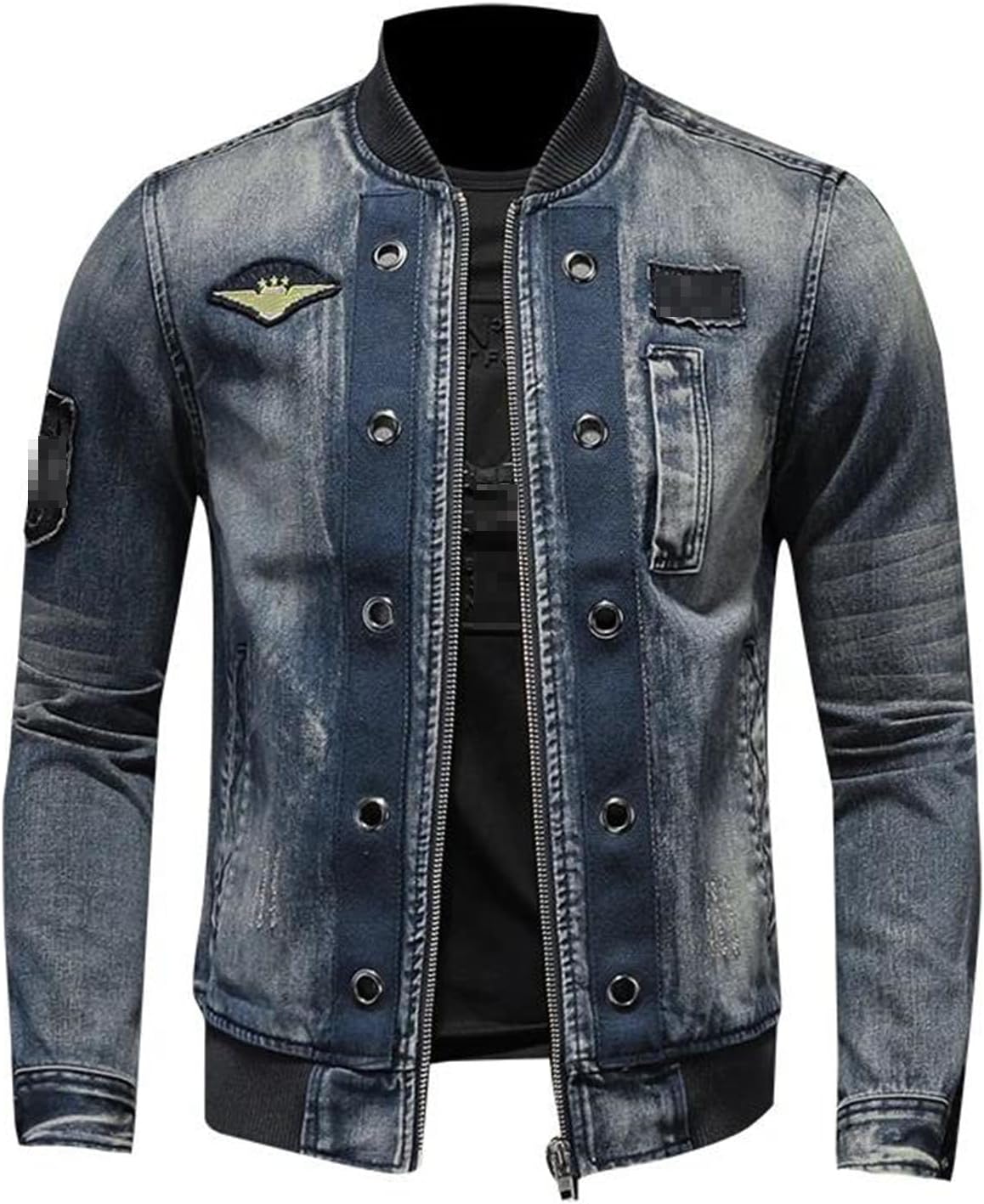 Men's Baseball Collar Jacket Spring Autumn Zip Up Casual Streetwear Coat