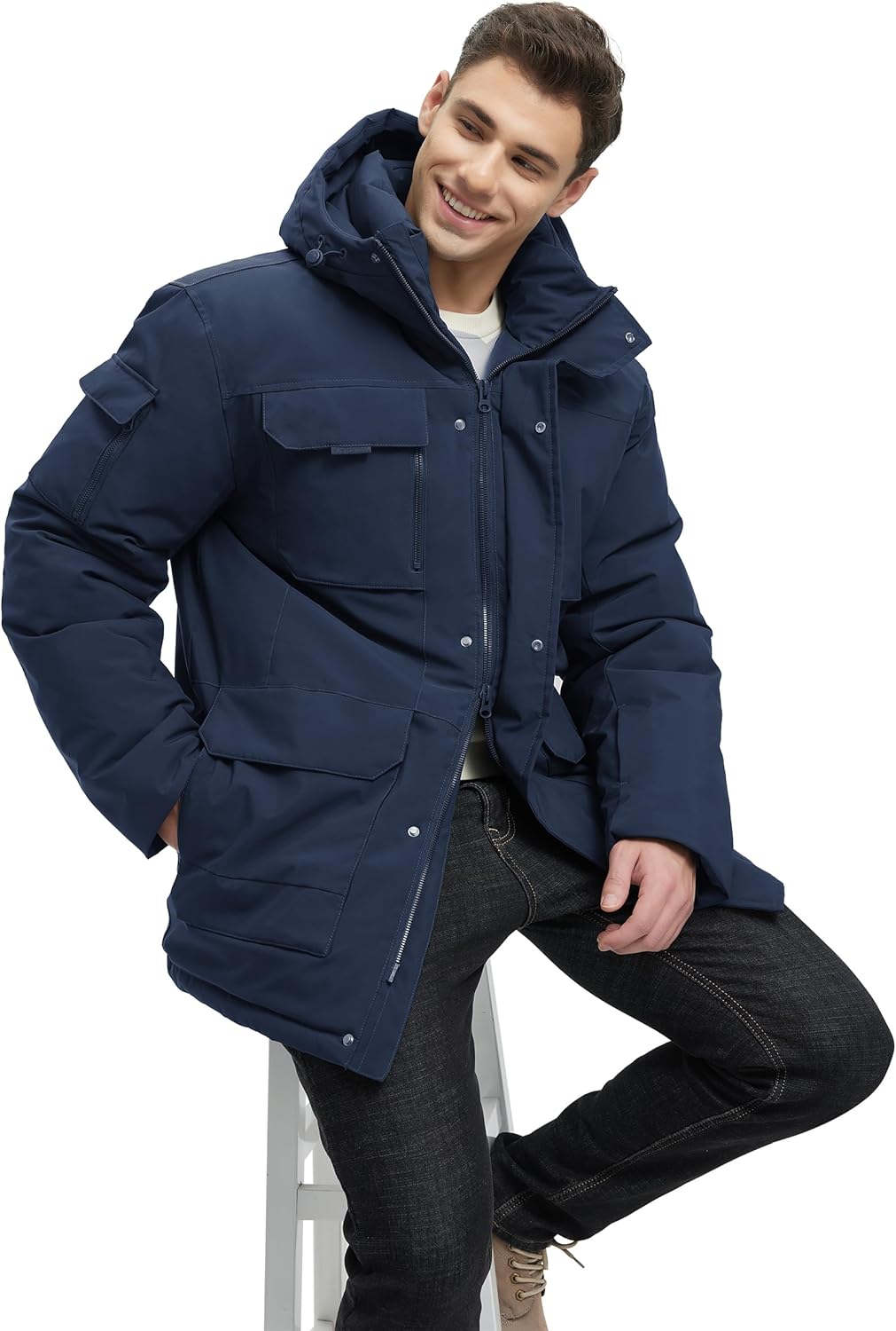 Men's Winter Coats Waterproof Padded Jacket with Hood Windbreaker Men's Winter Coats Waterproof Padded Jacket with Hood Windbreaker