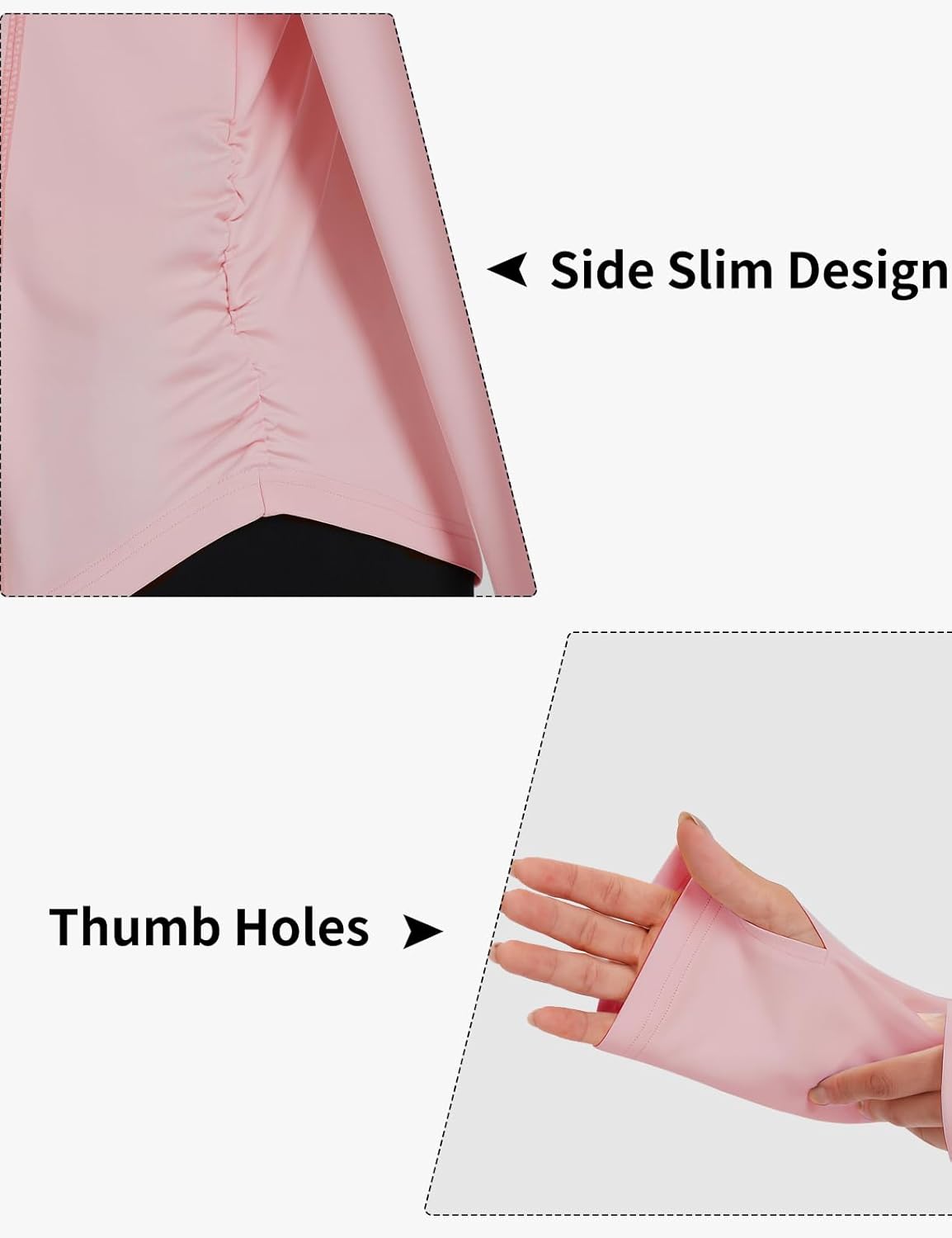 Women's UPF Sun Protection Jacket Zip Up Long Sleeve Sun Shirt with Thumb Hole Hiking