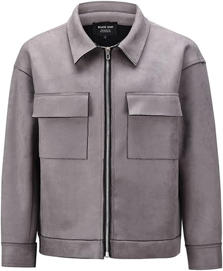 Harajuku Suede Pocket Zipper Flying Thick Winter Jacket Lapel Street Windbreaker