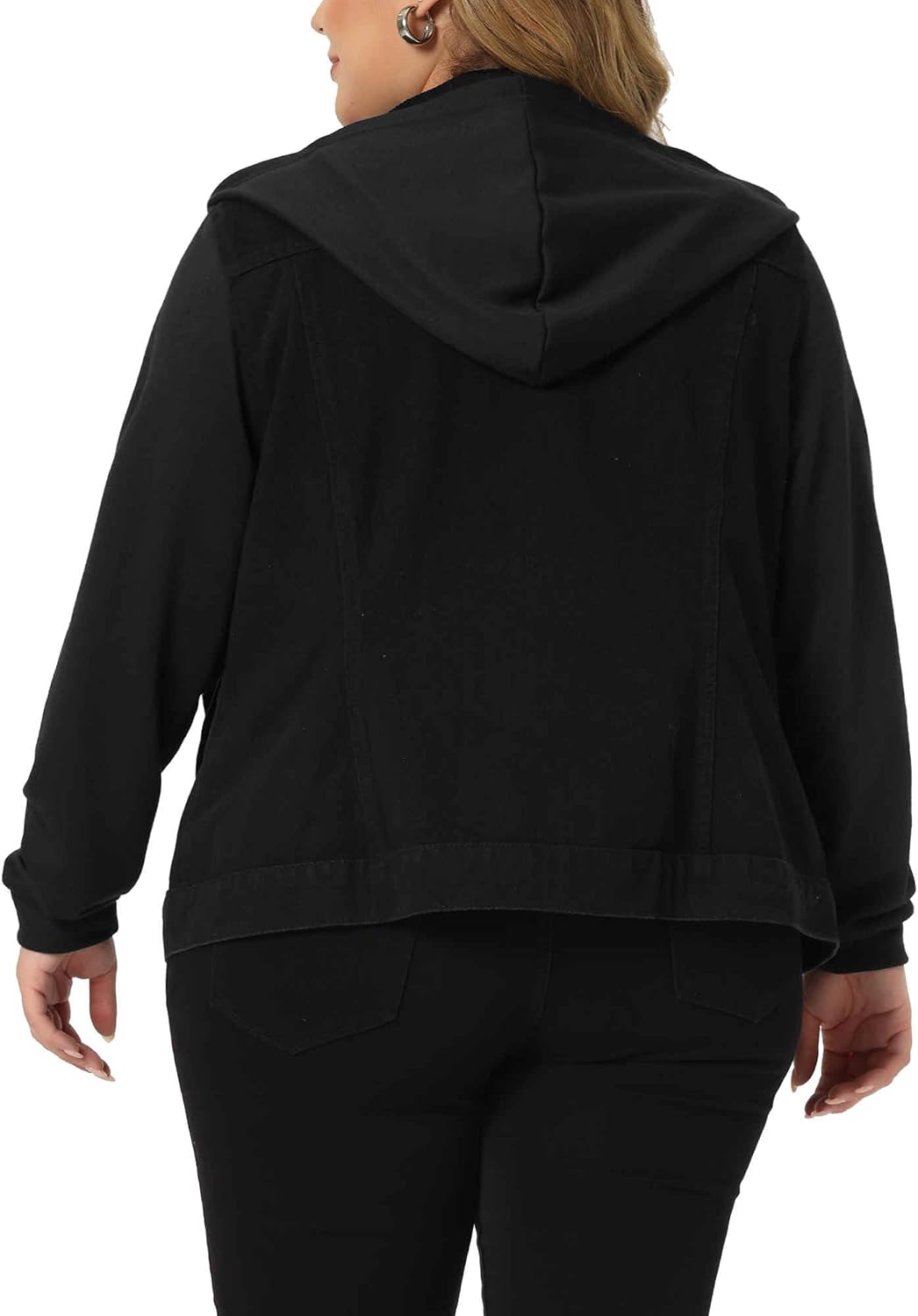 Women's Jackets for with Hood Long Sleeve Western Outfit Casual Hoodie Jean Jacket