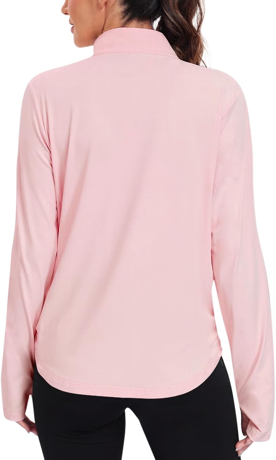 Women's UPF Sun Protection Jacket Zip Up Long Sleeve Sun Shirt with Thumb Hole Hiking