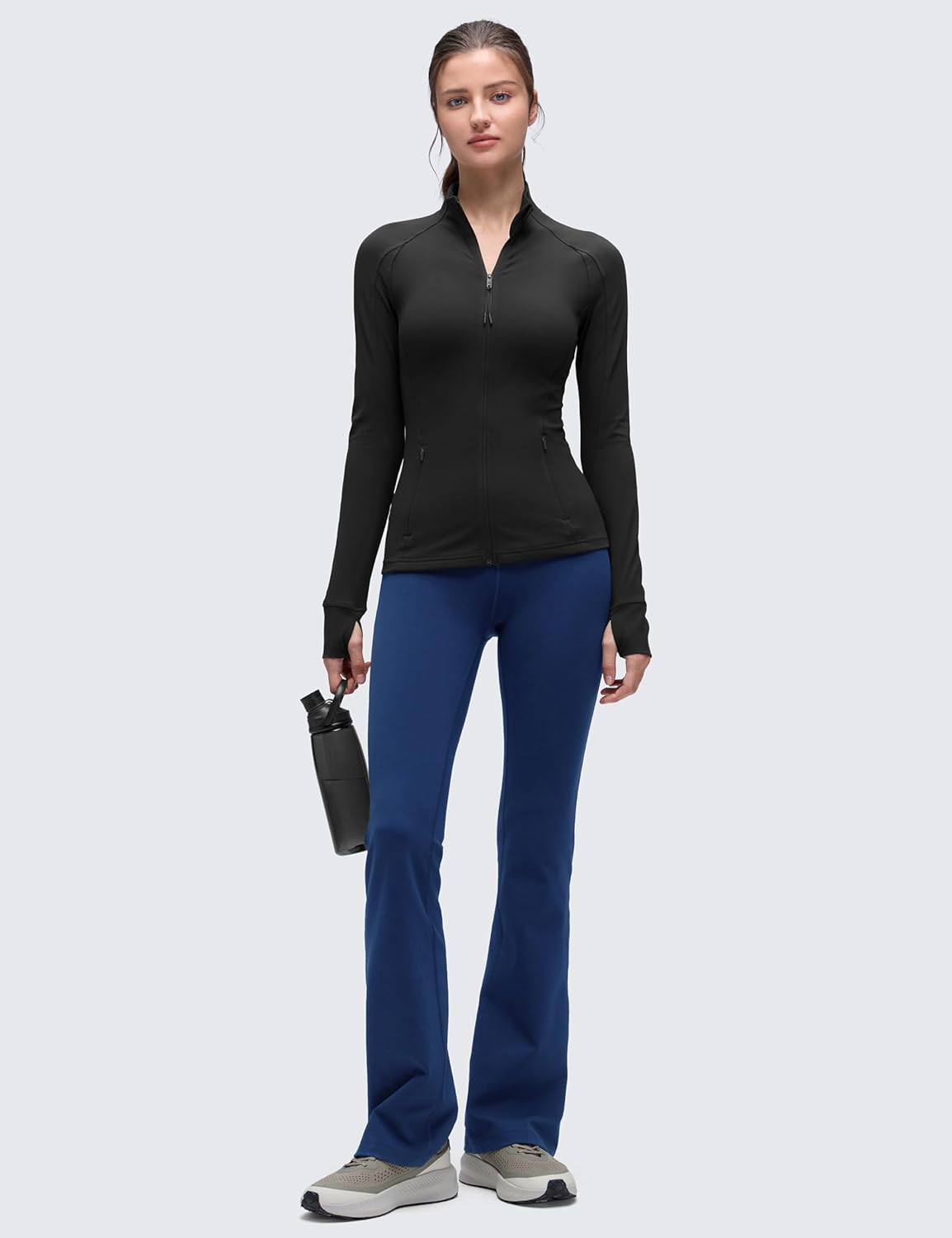 Women's Butterluxe Hip Length Jackets for Full Zip Athletic Track Tops with Thumb Holes Pockets