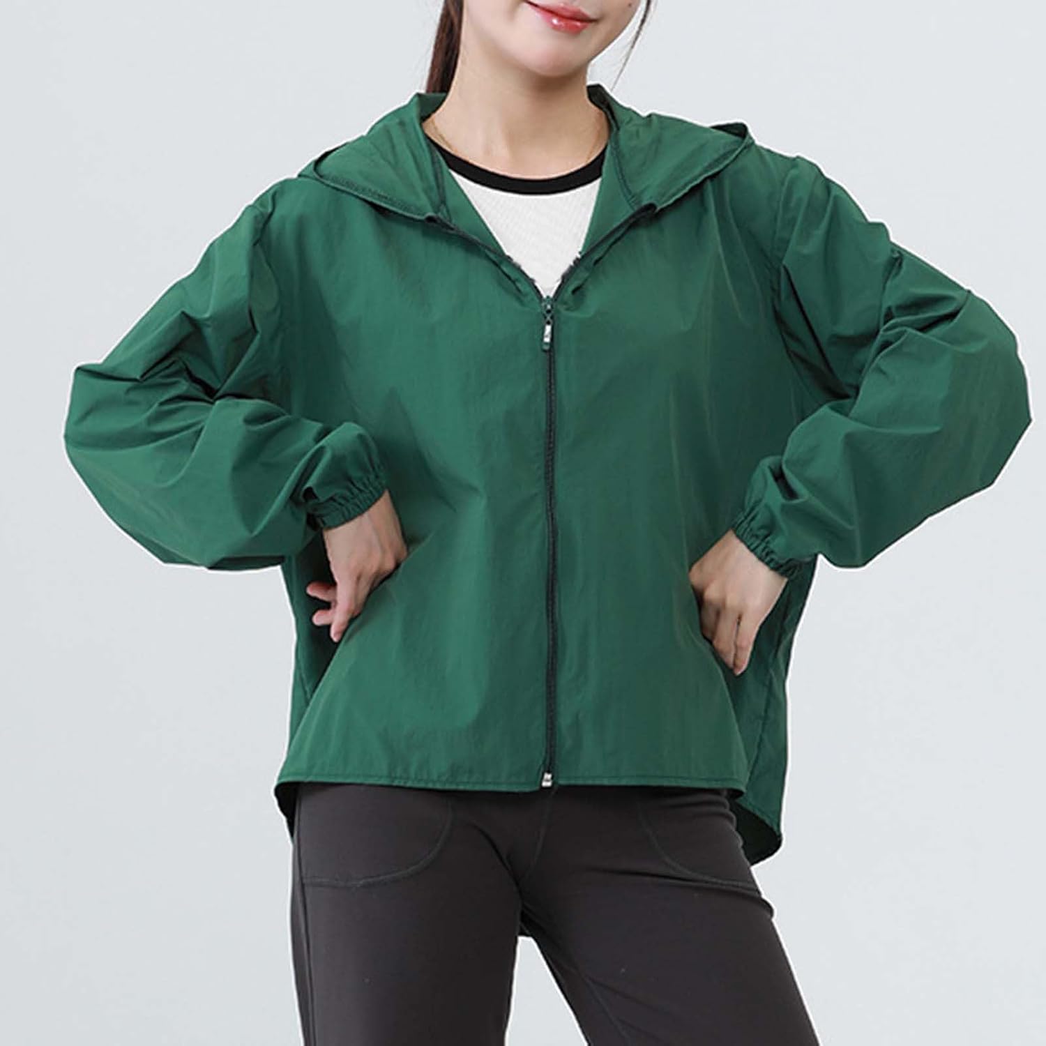 Women's Jacket Hooded Trench Coat With Pockets for Outdoor