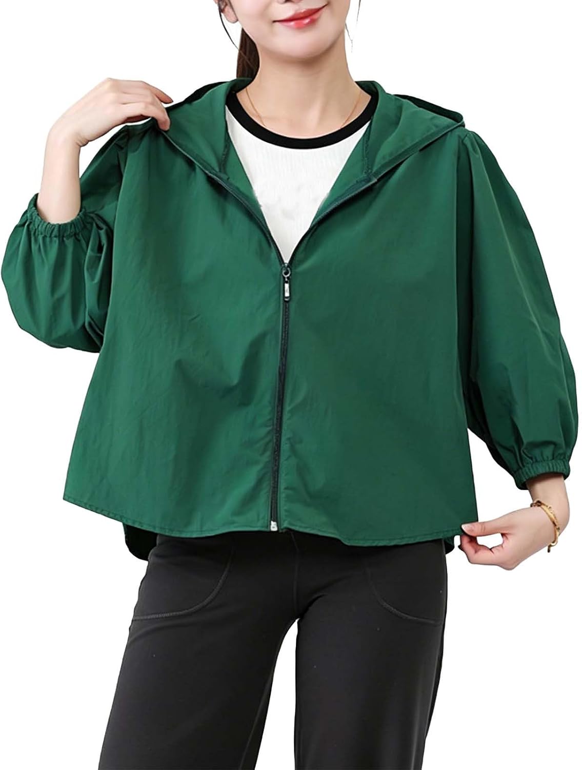 Women's Jacket with Hood for Golf Hiking Travel Windbreaker
