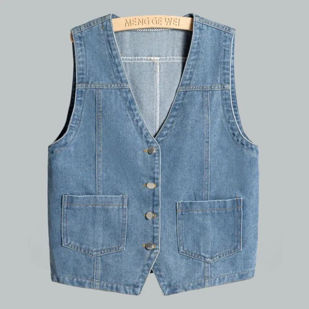 Vests Sleeveless Western Cowboy Retro Button Down Jean Vest Jackets