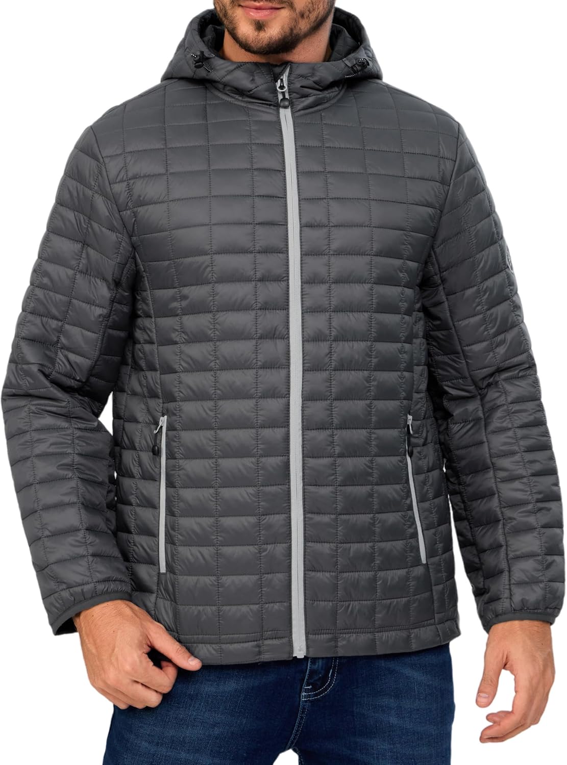 Men's Puffer Jacket Winter Coat with Hood Jackets Waterproof with Recycled Insulation Outdoor