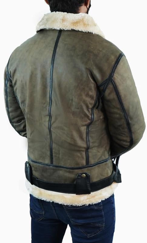 Men's Aviator Shearling Jacket Sheepskin Leather B3 Bomber Jacket Flying Pilot Jackets for Men's Aviator Shearling Jacket Sheepskin Leather B3 Bomber Jacket Flying Pilot Jackets for