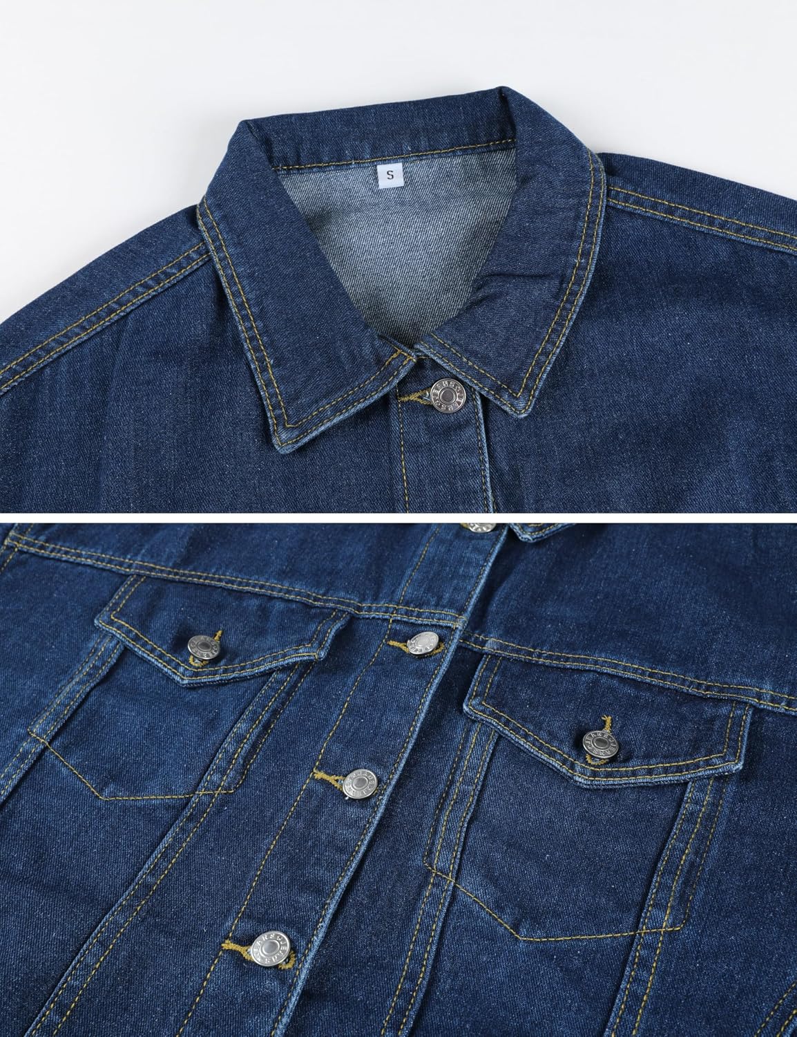 Women's Mid Long Jacket Jean Biker Coat
