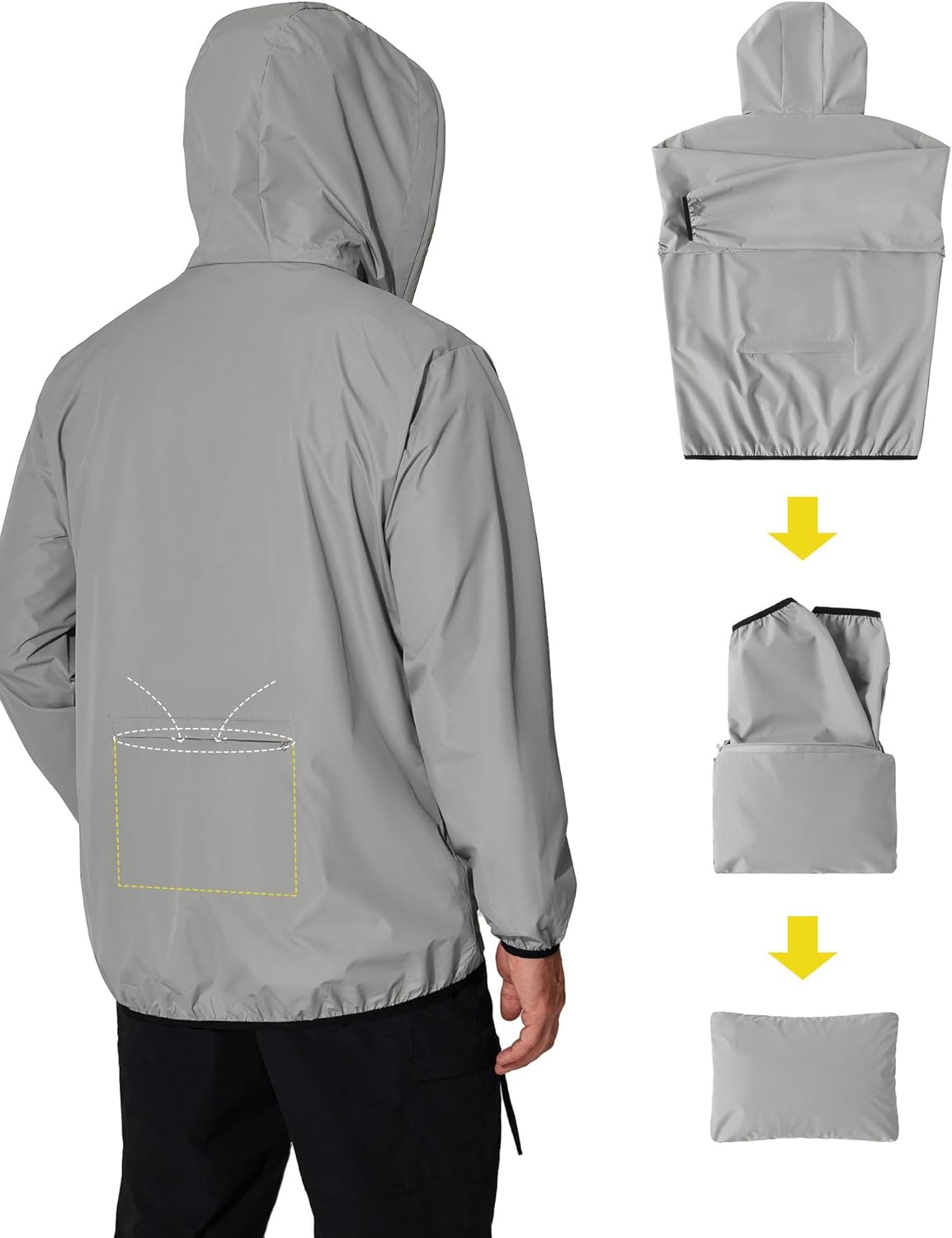 Men's Rain Jacket with Hood Packable Waterproof Raincoat Golf Rain Gear Travel Men's Rain Jacket with Hood Packable Waterproof Raincoat Golf Rain Gear Travel