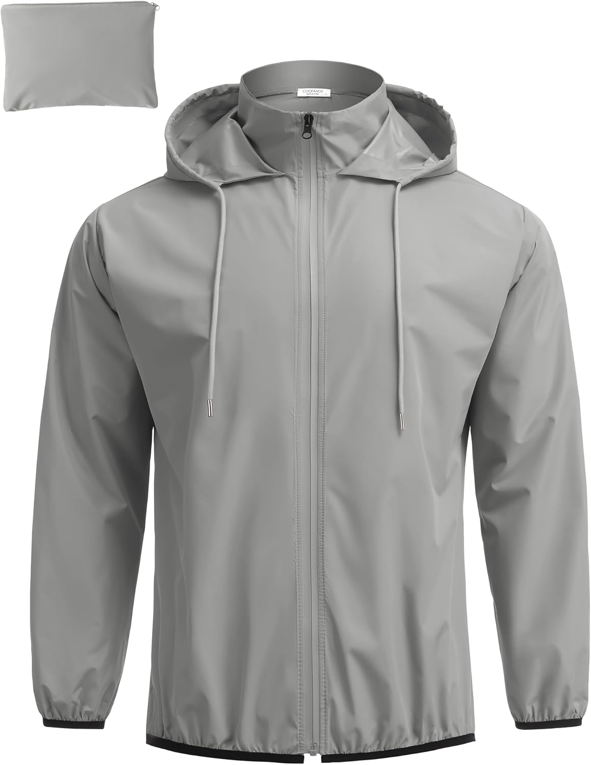 Men's Rain Jacket with Hood Packable Waterproof Raincoat Golf Rain Gear Travel