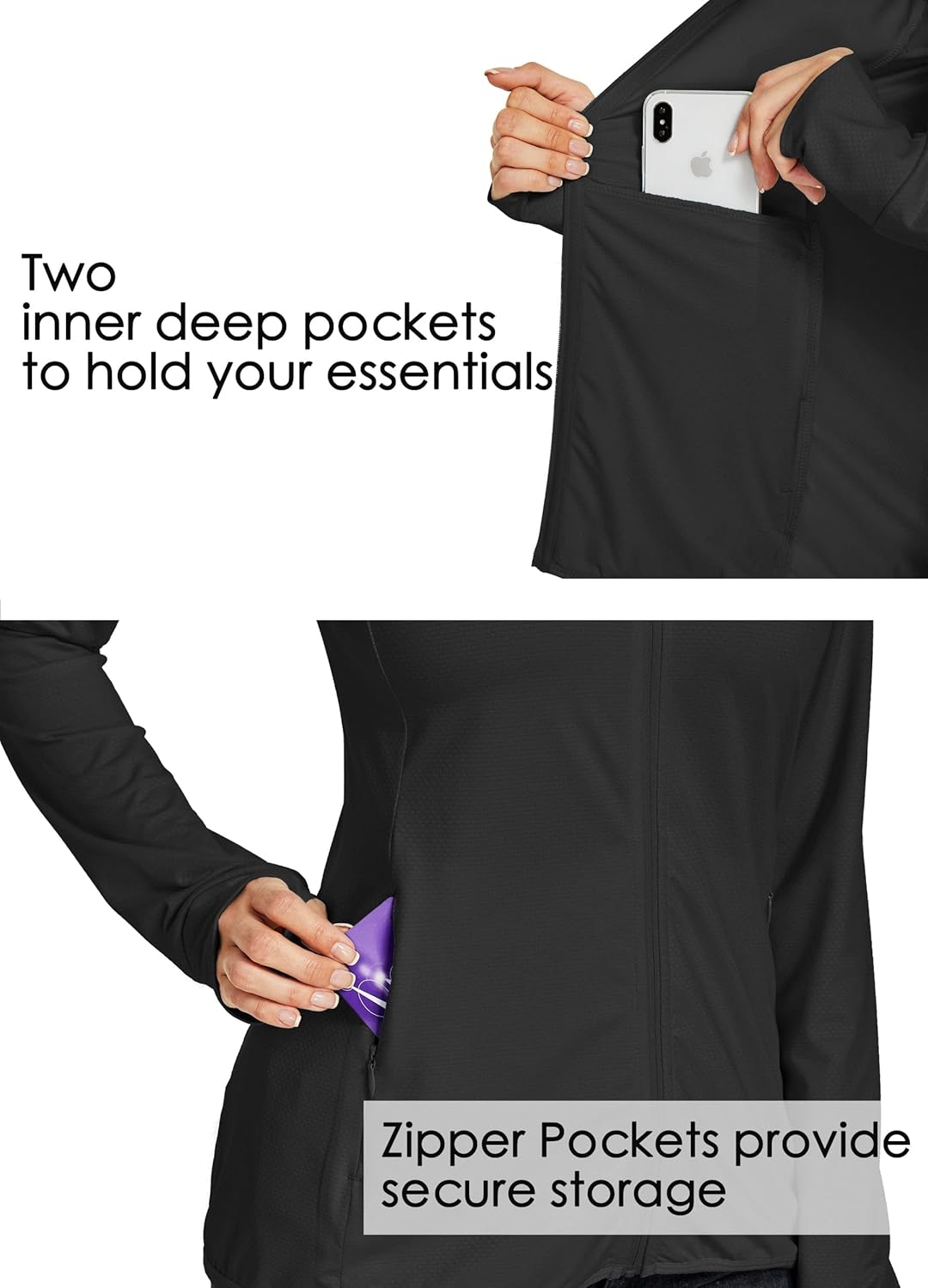 Women's Long Sleeve Shirts UPF Sun Protection Jacket SPF Shirts Running Hiking Athletic
