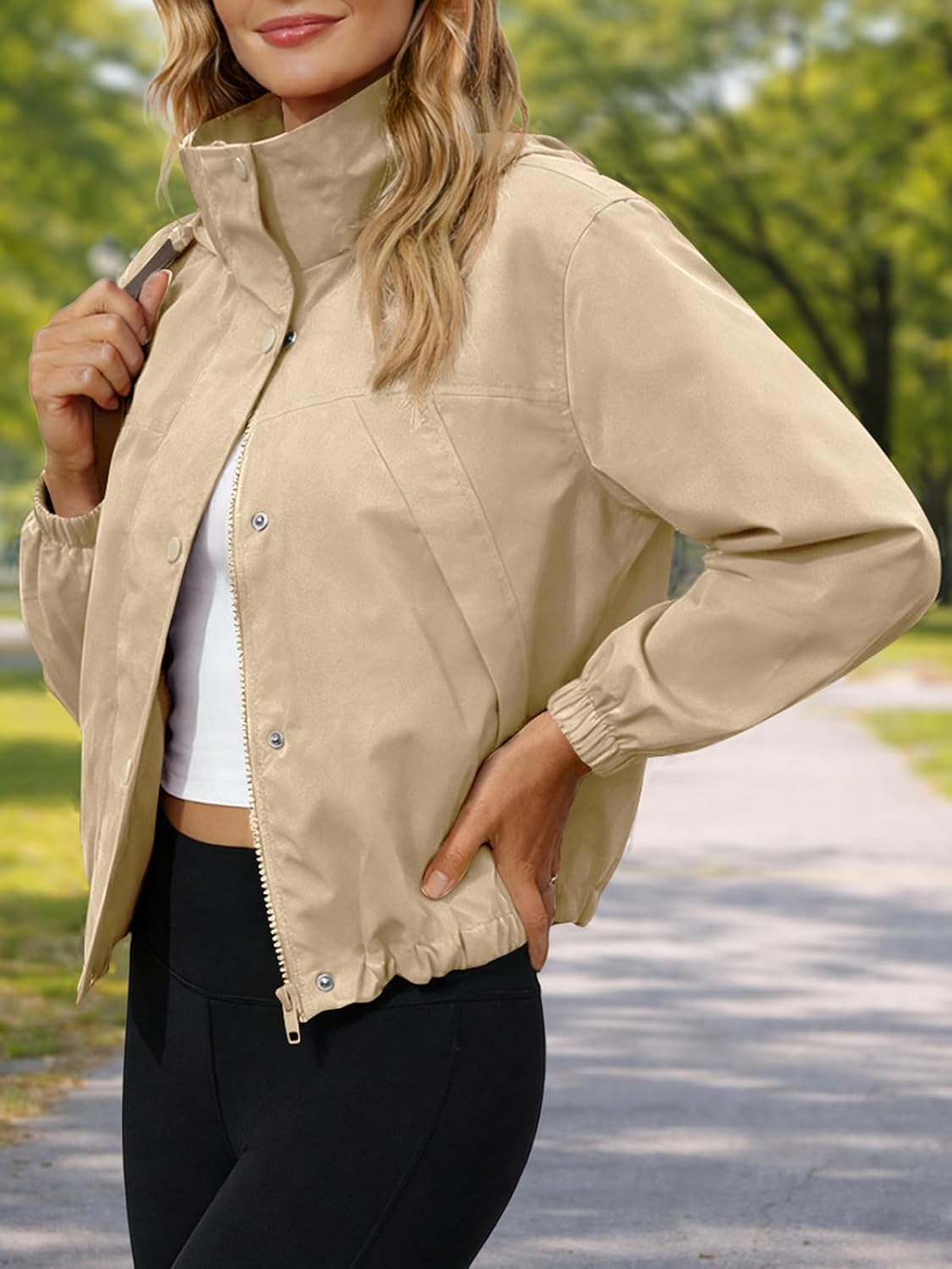Women's Jacket Windbreaker Hooded Athletic Sun Protection Outerwear Hiking Jackets Spring Coats