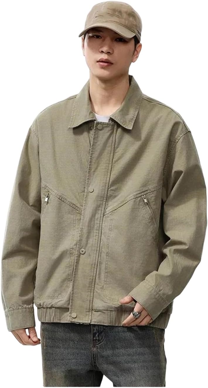 Women's Vintage Loose Track Bomber Cargo Jacket For Daily And Street Casual Wear