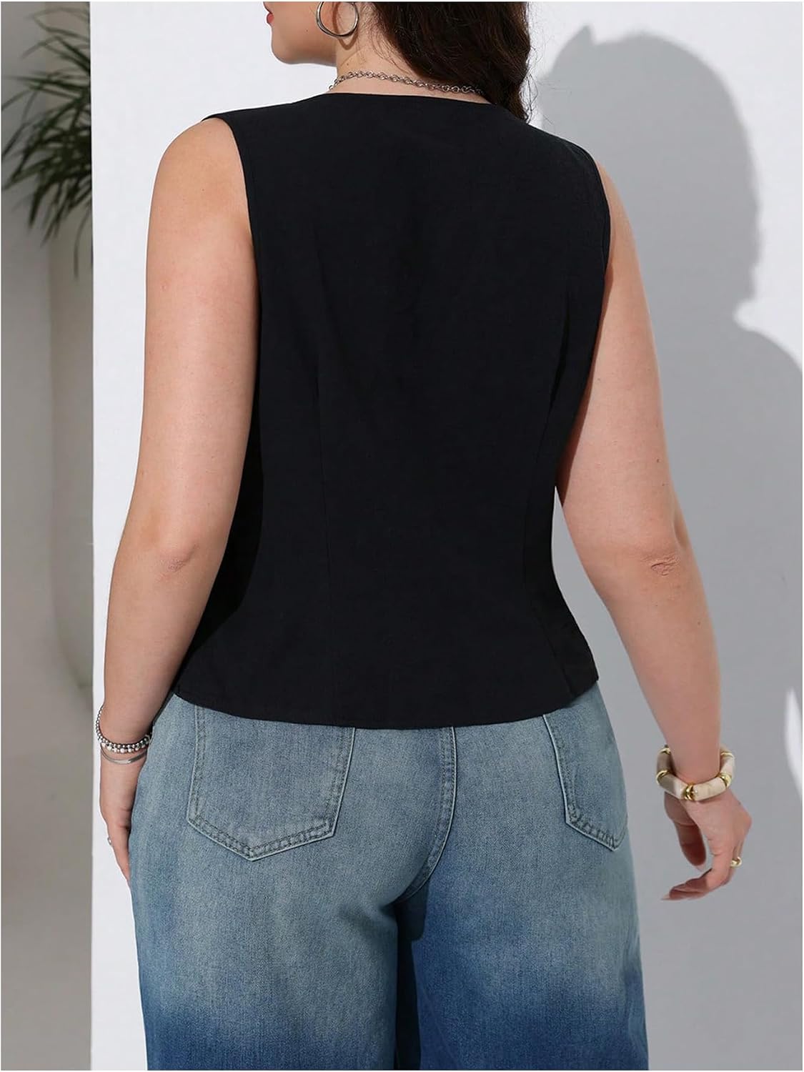 Women's Tie Front Vest Summer V Neck Sleeveless Blouses Going Out Tops