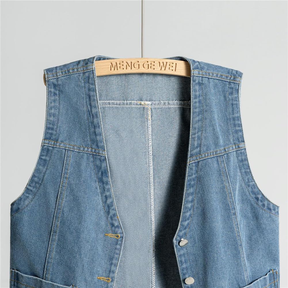 Vests Sleeveless Western Cowboy Retro Button Down Jean Vest Jackets
