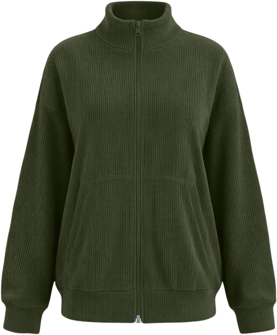 Women's Corduroy Jacket Casual Bomber Jacket Summer Fall | Zip or Button Down Long Sleeve with Pockets Great for Daily Wear Travel Hiking Fishing Sports or Travel
