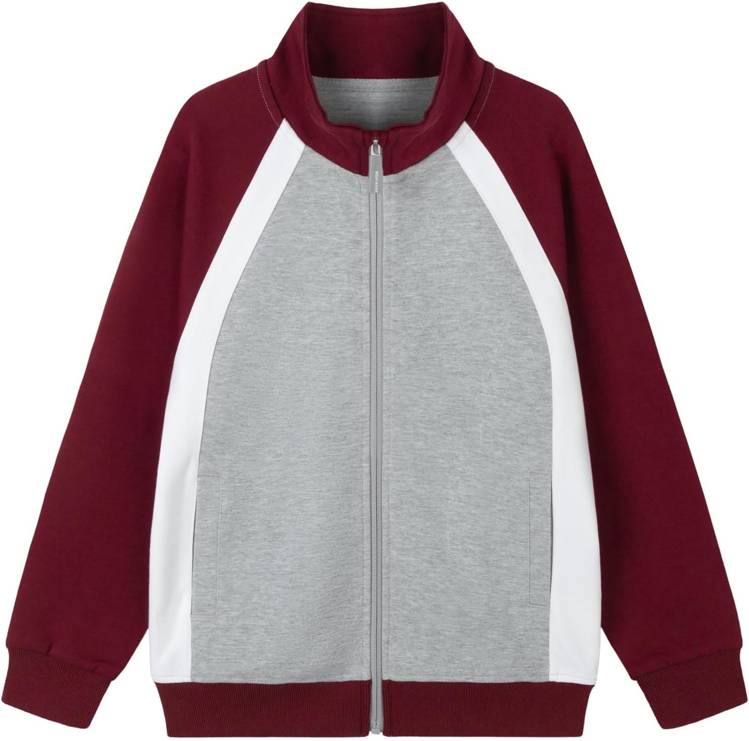 Women's Unisex Cotton Nylon Interlock Sportswear Set Stand Collar Contrast Stitching Symmetrical Pockets