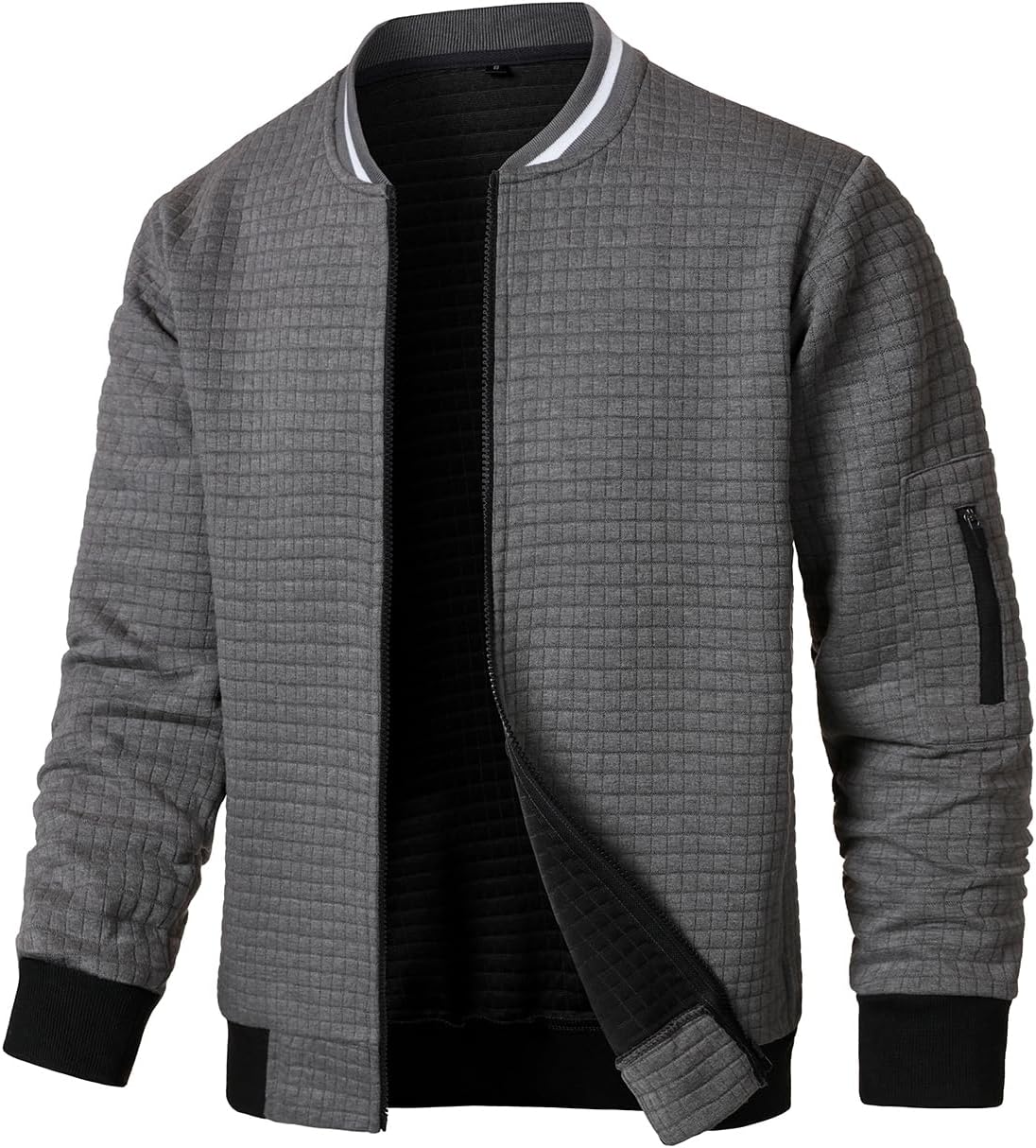 Men's Casual Jackets Varsity Bomber Jacket Coat with Zipper