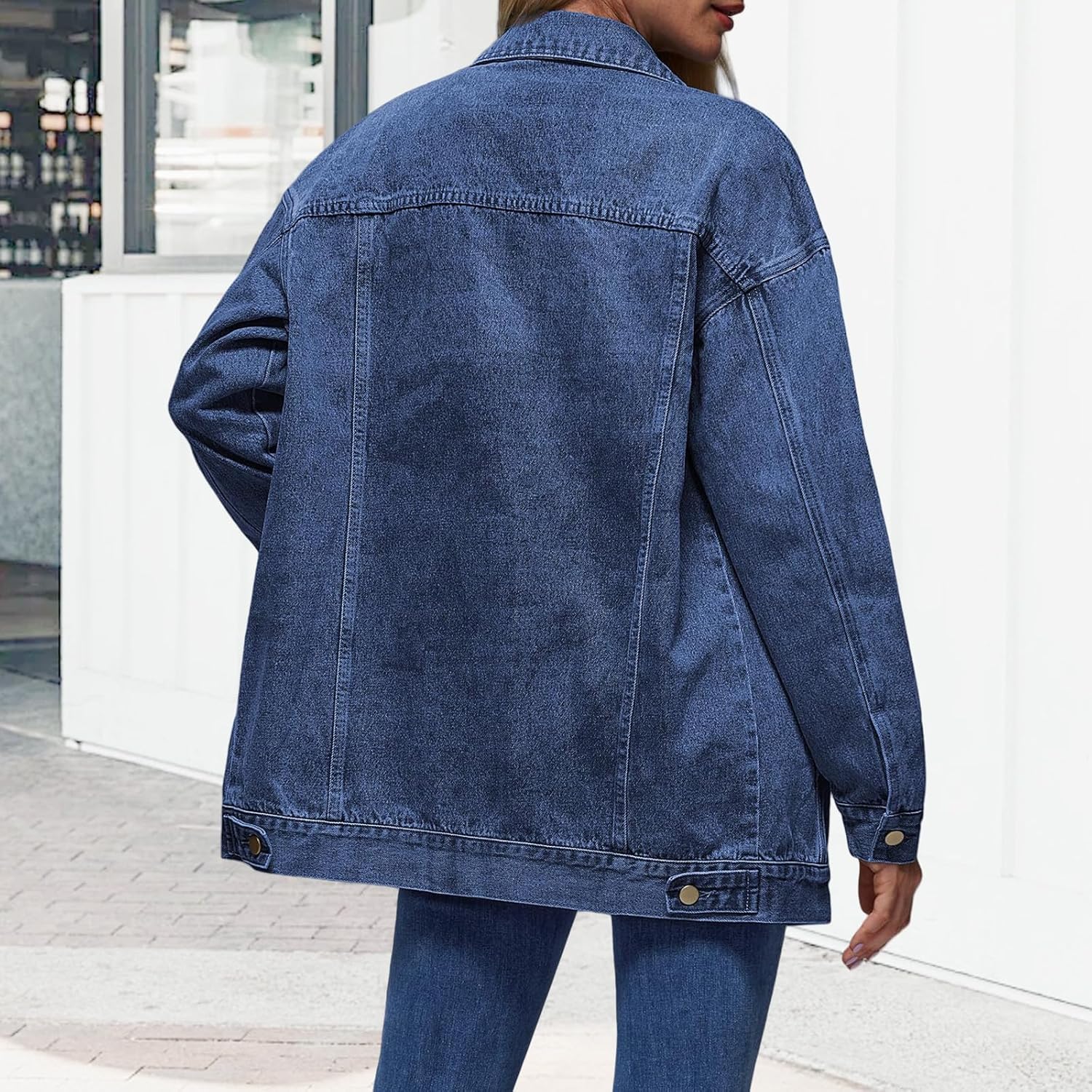 Women's Jean Jacket Long Sleeves Button Up Shacket Jacket Fall Winter Fashion Trucker