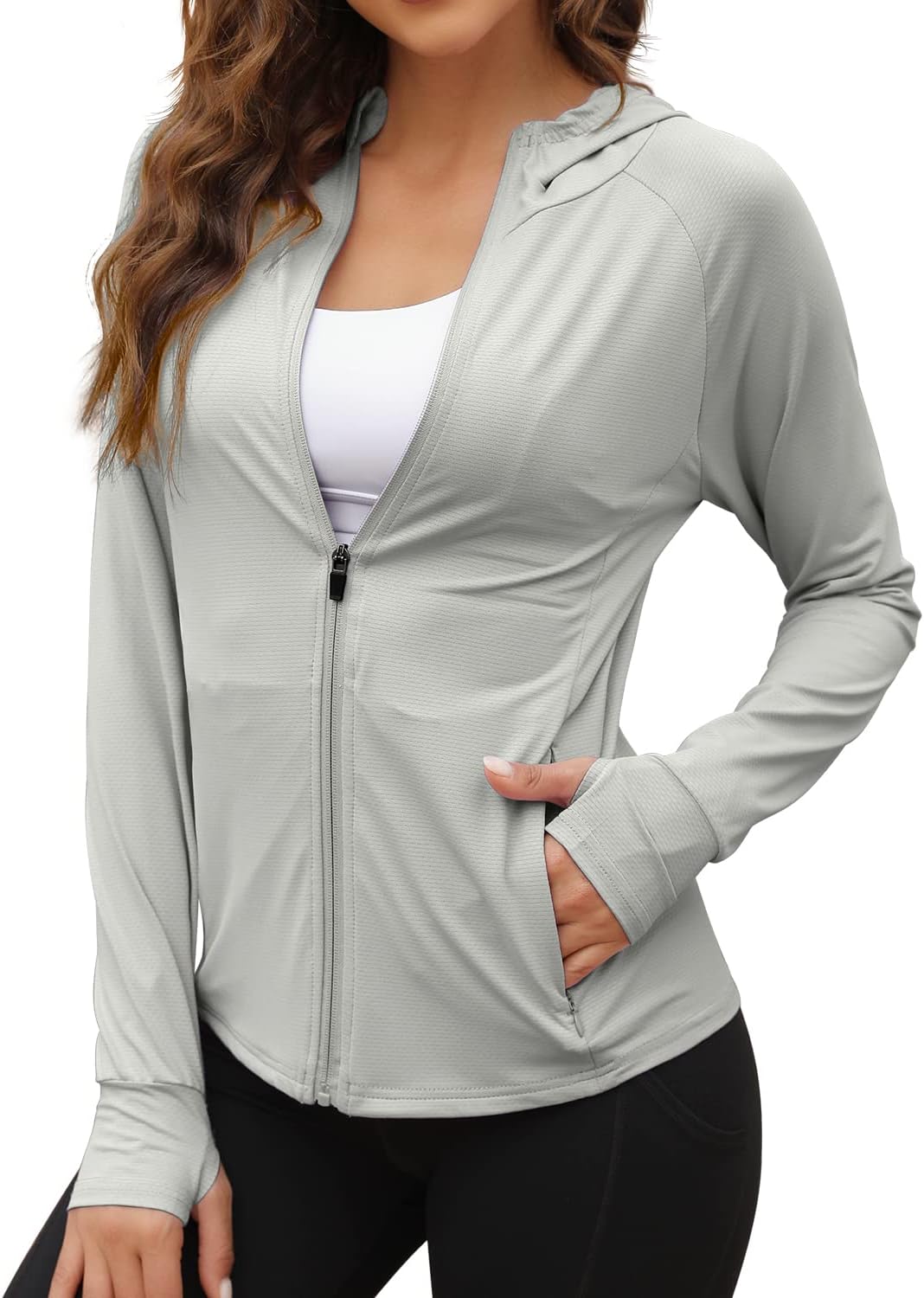 Women's UPF Sun Protection Jacket Hoodie Sun Shirts Hiking Running Athletic Shirt