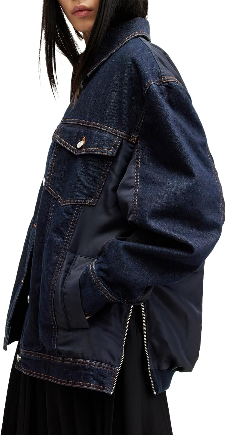 Women's Bomber Jacket Casual Zip Up Long Sleeve Fall Winter Outerwear