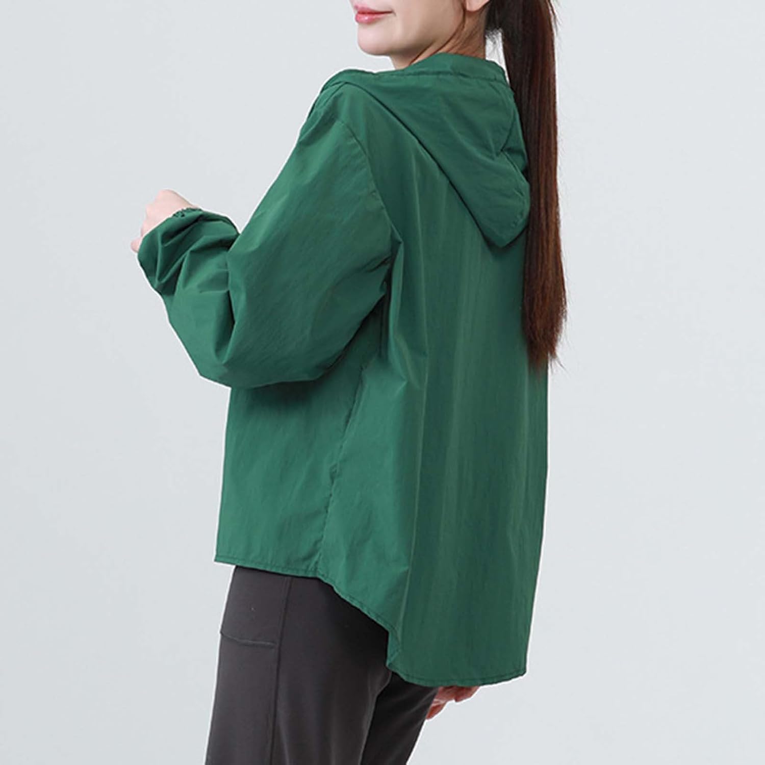 Women's Jacket Hooded Trench Coat With Pockets for Outdoor
