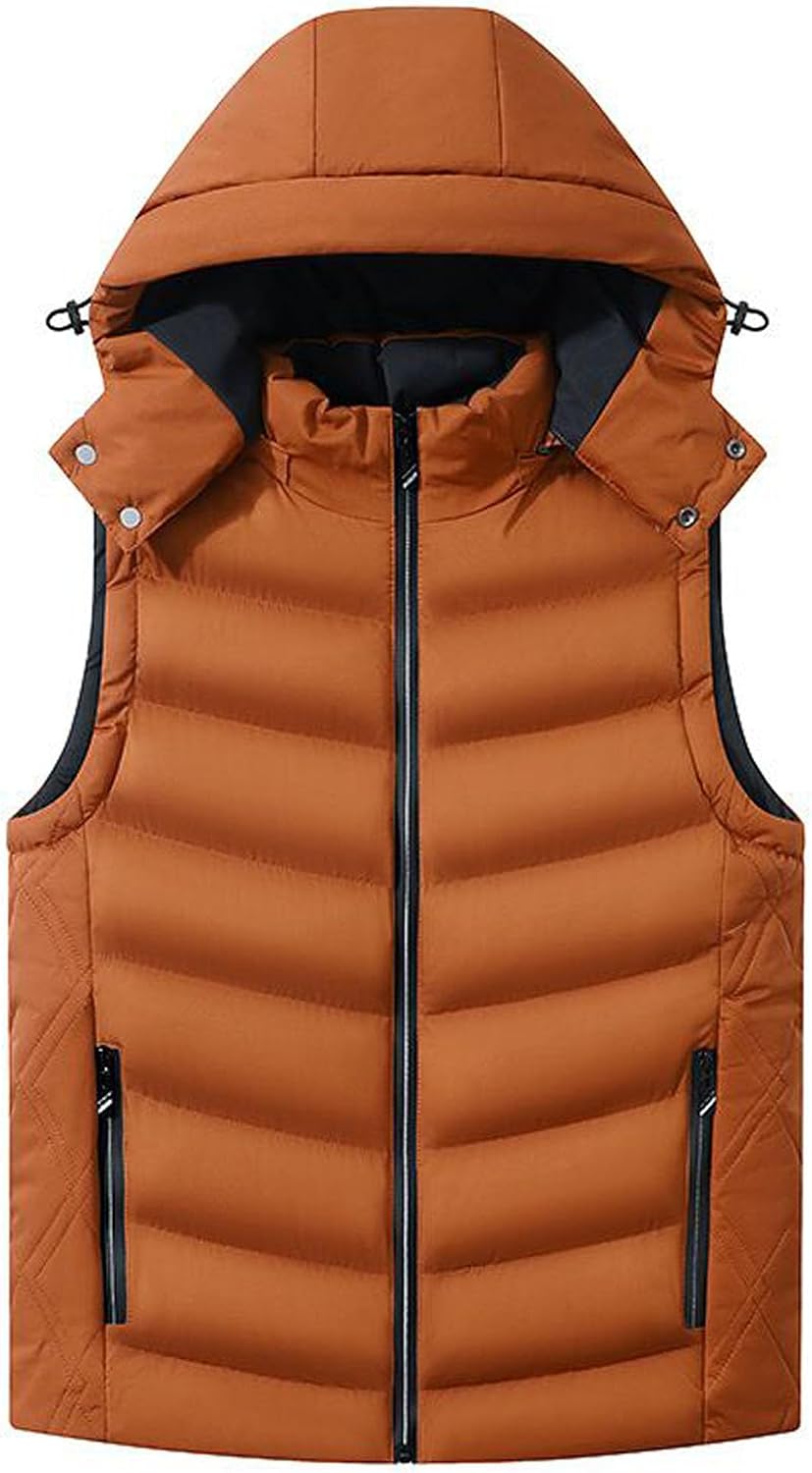 Sleeveless Quilted Puffer Down Winter Hooded Down Cotton Vest Casual Vest