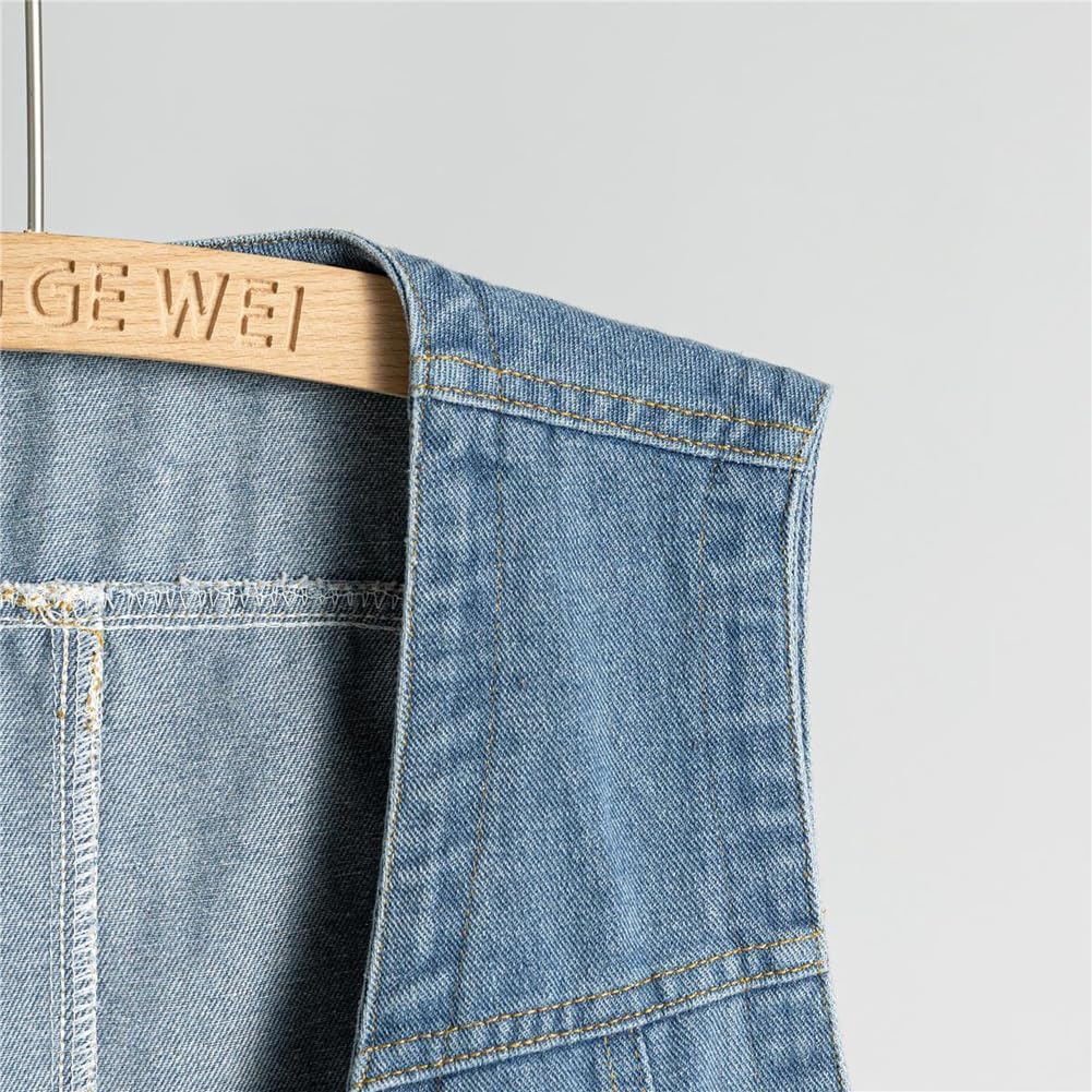 Vests Sleeveless Western Cowboy Retro Button Down Jean Vest Jackets