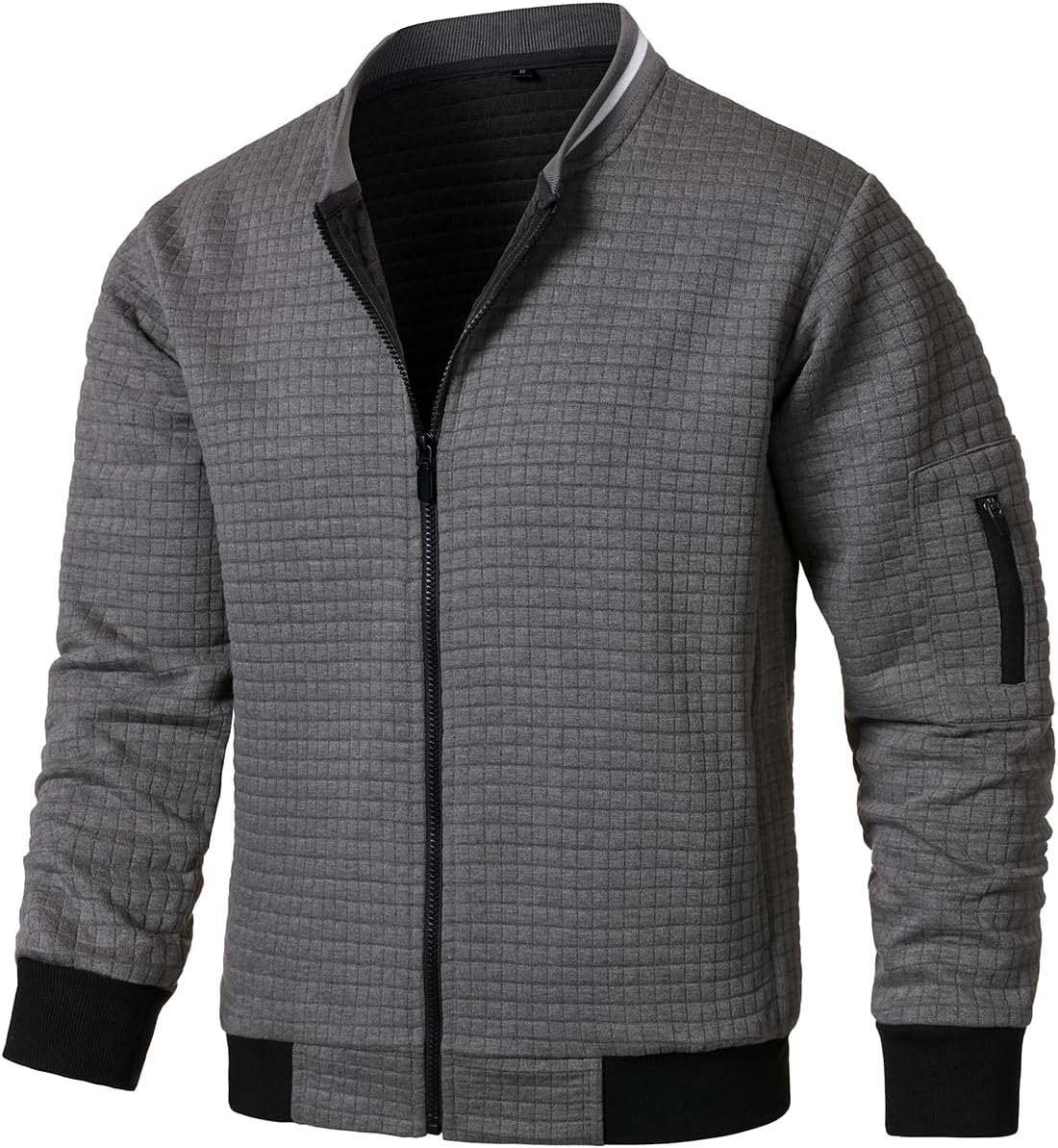 Men's Casual Jackets Varsity Bomber Jacket Coat with Zipper