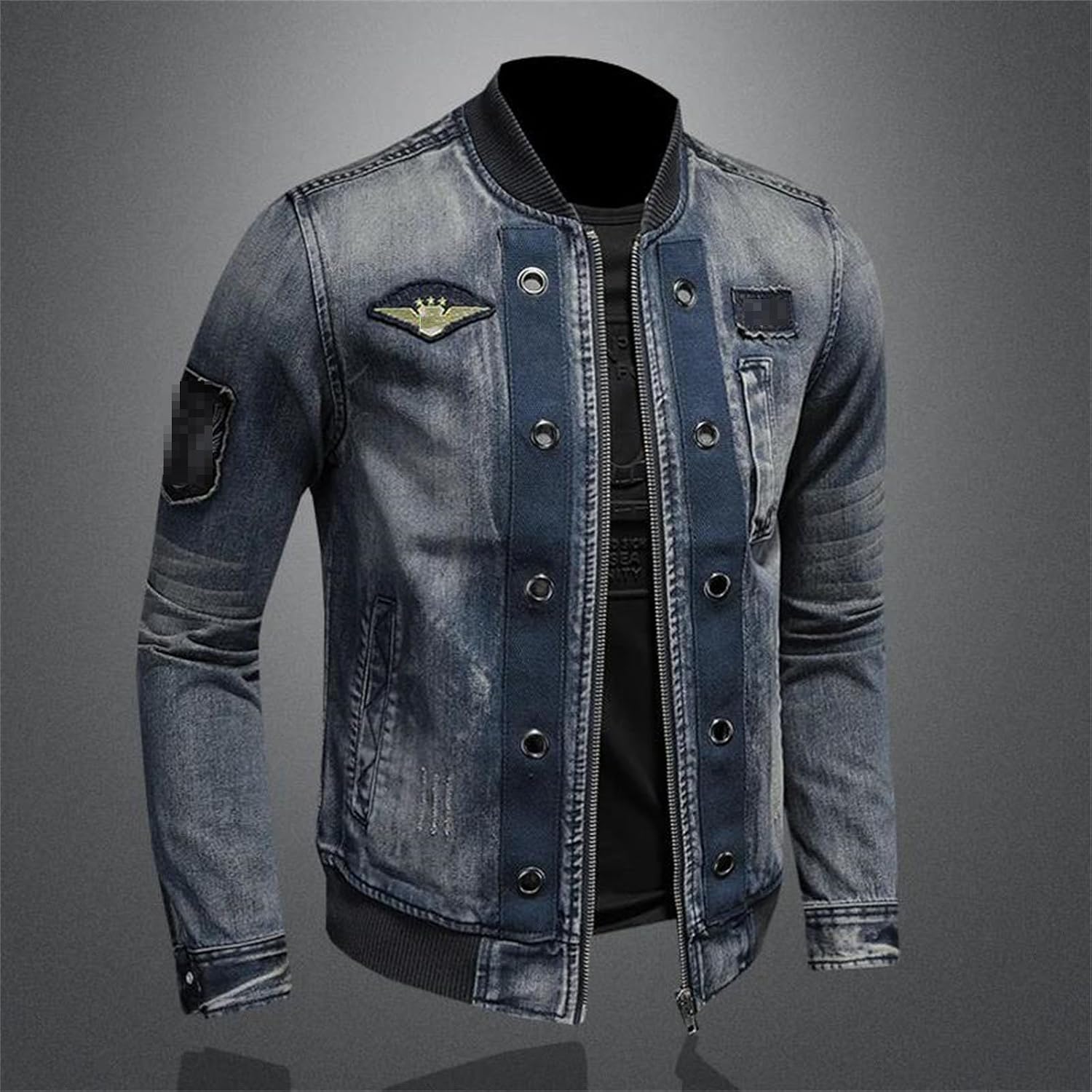 Men's Baseball Collar Jacket Spring Autumn Zip Up Casual Streetwear Coat