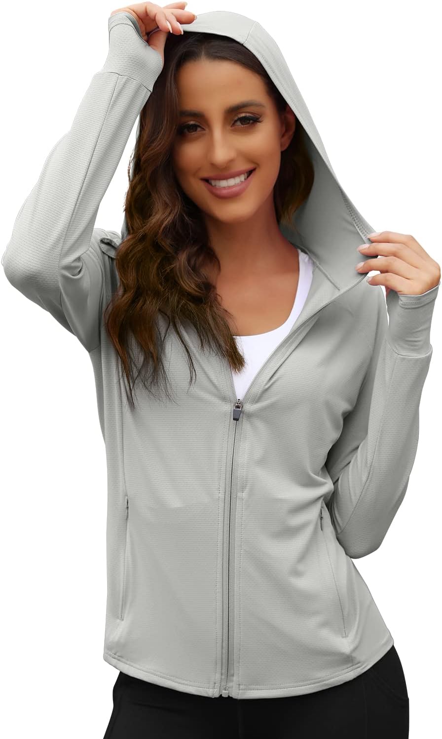 Women's UPF Sun Protection Jacket Hoodie Sun Shirts Hiking Running Athletic Shirt