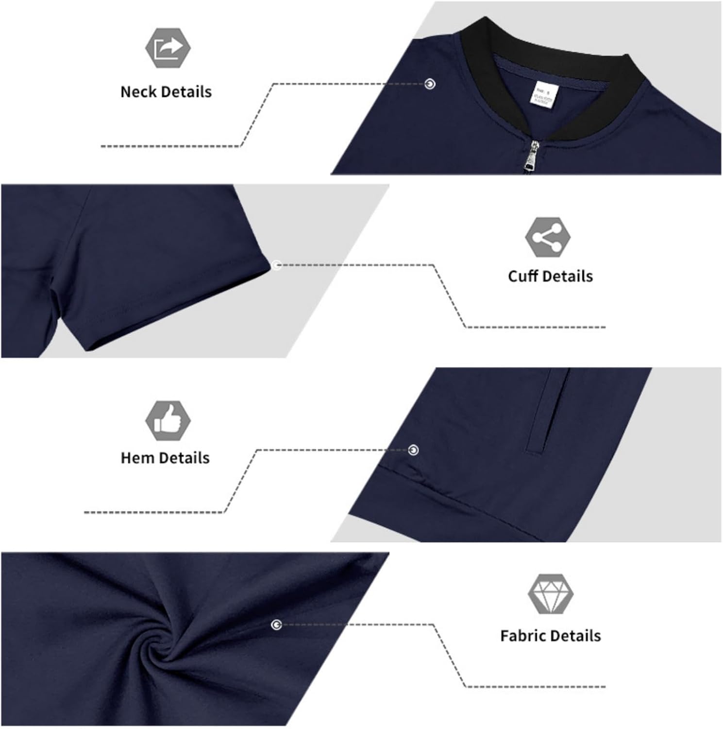 Men's Short Sleeve Zip Up Stand Collar Baseball Varsity Bomber Jacket Athletic Sporty
