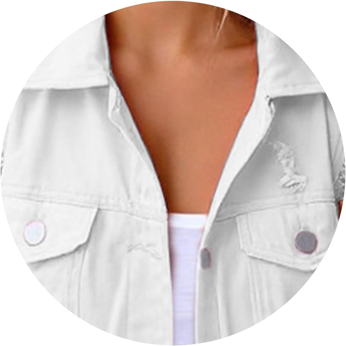 Women's Jackets Button Up Shacket Jacket Long Sleeve Jean Jacket Frayed Hem Trucker