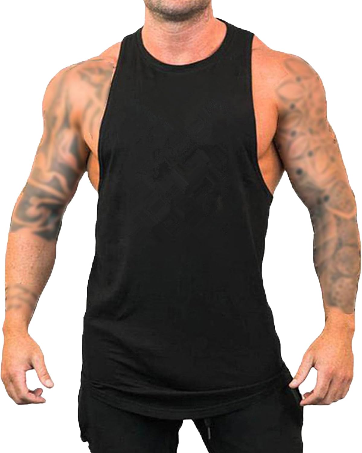 Men's Sleeveless Muscle Tank Tops Cut Off Slim Fit Shirts Workout Bodybuilding Athletic Vest for